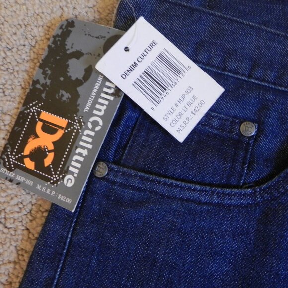 Denim Culture Straight Leg Dark Wash Denim Men Jeans Size 38x32 New with Tags - Picture 2 of 7